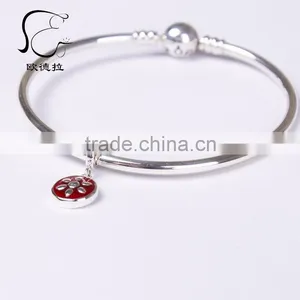 2014 New Enamel Crystal Silver Charms Bracelet Wholesale thumbnail-6