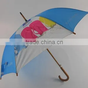 23 Inches Custom Made Wooden Handle Rain Umbrella for Sale thumbnail-3
