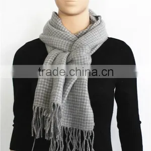Light Grey Double Sided Wool Scarf thumbnail-1