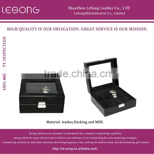 Exquisite Custom Makeing Black Pu Leather Watch Storage Box thumbnail-1