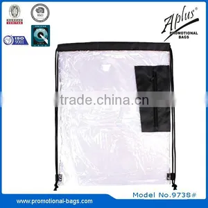 Transparent PVC Drawstring Bag With Zipper Pocket thumbnail-4