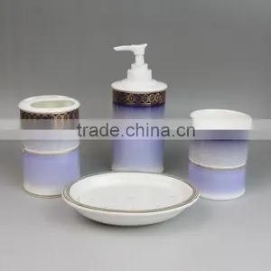 2015 New Product Ceramic Manufacturer Bathroom Accessory, Purple Bathroom Accessories Set, Cheap Bathroom Accessories Sets thumbnail-1