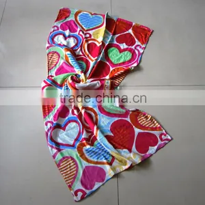 Full Screen Printed Heart Design Girl Beach Towel Blanket thumbnail-3