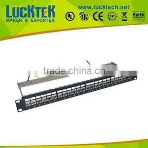 19" 24 Ports Cat.6a Blank Patch Panel for STP Keystone thumbnail-1
