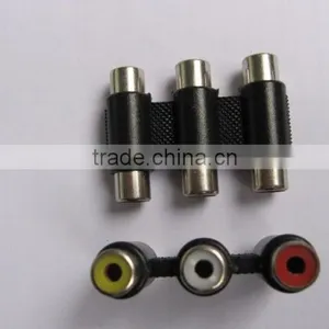 Three Rca Female to Female Connector thumbnail-2
