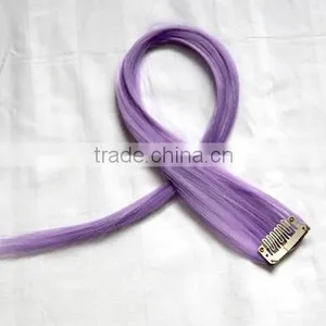 Cheap Clip in Hair Extensions Synthetic Fiber Hair Extension Solid Single Colored Clip in Hair Extension thumbnail-6