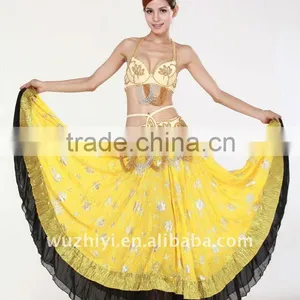 Black & Yellow Belly Dance Gypsy Skirt (QC1294) thumbnail-1