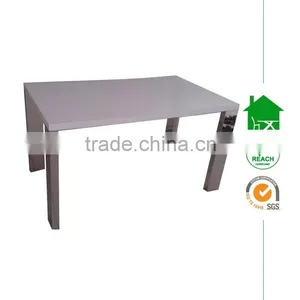 DT-2015 Modern White High Gloss Wooden Dining Table With Metal Frame thumbnail-1