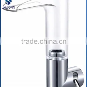 Lavatory Basin Faucet LED Brass Basin Mixer Wall Mounted Basin Tap thumbnail-1