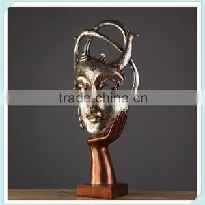 American Style Resin Retro Head Sculpture Head Figurine for Home Decoration thumbnail-1