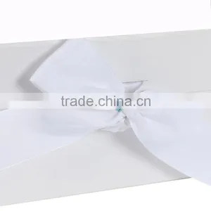 White Rectangle Matte Ribbon Folding Paper Gift Packing Box thumbnail-5