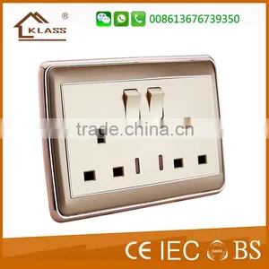 Superior Materials Lights Switch Manufacture With Silver Alloy Touch Point Of Double 13A Switched Socket thumbnail-1