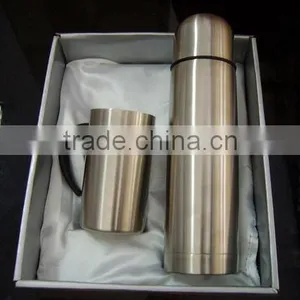 Stainless Steel Mug Gift 500ml Flask and 300ml Coffee Mug Set in Black Gift Box thumbnail-4
