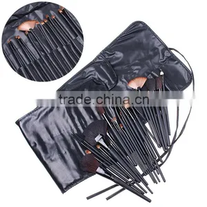 Professional 32 PCS Cosmetic Facial Make up Brush Kit Wool Makeup Brushes Tools Set With Black Leather Case thumbnail-2