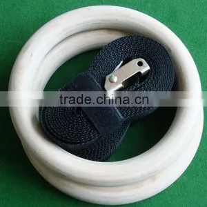 Portable Olympic Gymnastics Rings Home Fitness Gymnastics Wooden Rings for Crossfit Strength Training thumbnail-6