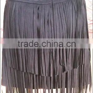Popular Design Fringes Tassel Lace Sexy PU Skirts China Factory Wholesale thumbnail-3
