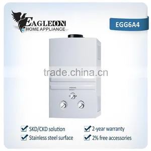 High Efficient 6L Stainless Steel Portable Instant Flue Type Gas Water Heater EGG6A4 thumbnail-1