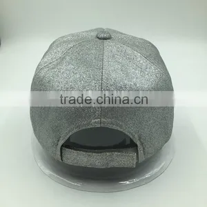 Custom Design Silver PU 5 Panel Baseball Cap thumbnail-3