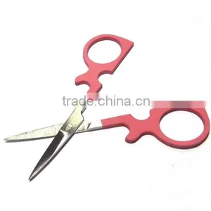 Pink Rubber Blasting Eyebrow Cosmetic Scissors thumbnail-3