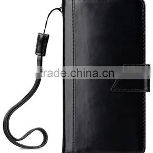 Newly Wallet Strap Black Wax Leather Case for Apple IPhone 7 Plus (5.5") thumbnail-2
