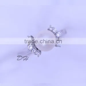 Cheap Wholesale 925 Sterling Silver Cultured Pearl Rings For Women thumbnail-1