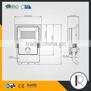 High Bright 20W Cranked Bracket Sensor LED Floodlight thumbnail-5