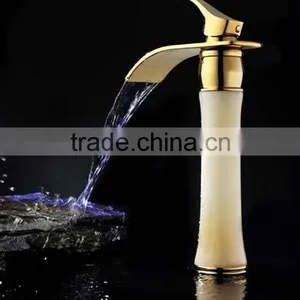 Luxury Waterfall Taps Antique Golden Waterfall Water Mixer Tap thumbnail-2