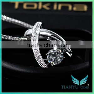 Moissanite Diamond Pendant Designs, 0.5CT VVS Clarity Moissanite Diamond Pendant Set for Women thumbnail-3