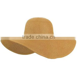 2016 Fashion Women Summer Foldable Wide Large Brim Beach Sun Straw Floppy Cap thumbnail-3