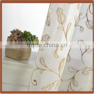 China Classical Design Wholesale Polycotton Embroidery Sheer Voile Curtain Fabric thumbnail-6