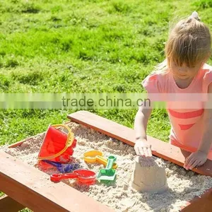 Outdoor Wood Kids Sandpit Picnic Table thumbnail-4