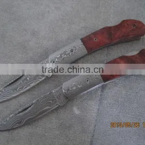 2015 New Design Luxury Unique Damascus Pattern Spring Assisted Tactical Folding Pocket Knife thumbnail-3