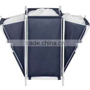 Vivinature Rectangular Two Side Foldable Laundry Hamper With 3 Sorter thumbnail-3