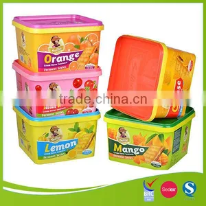 Food Grade pp Plastic Cookie Container With IML Logo Design thumbnail-1