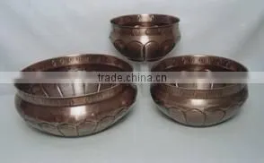 Large Copper Planters Set of 3 thumbnail-1