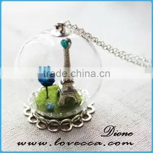 Fancy Landscape Miniature Model Flower Inside Glass Dome Miniature thumbnail-4