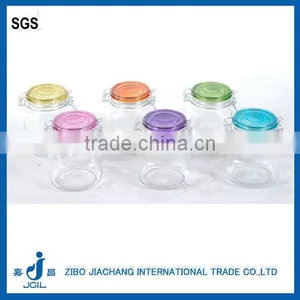 High Quality Clear Square Glass Food Storage Jar / Clip Lid Storage Glass Food Container thumbnail-1