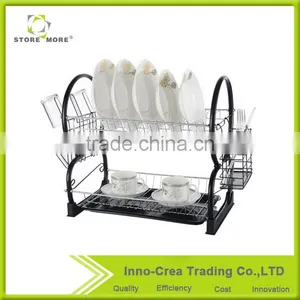 Metal Wire Black Dish Rack Drainer thumbnail-1