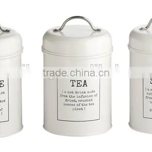 New Customized Pattern Kitchen Metal Caddy Tea Sugar Coffee Canister Jar With Bamboo Lid thumbnail-6