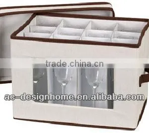 CANVAS FOLDING STEMWARE FLUTE CHEST W/HANDLE thumbnail-1
