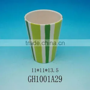 GREEN CERAMIC FLOWER POT thumbnail-1