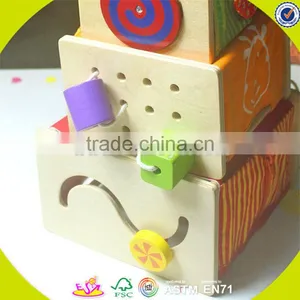 Wholesale Funny Kids Wooden Stacking Cup Blocks Toy Hot Sale Beautiful Baby Wooden Stacking Cup Blocks Toy W13D089 thumbnail-6