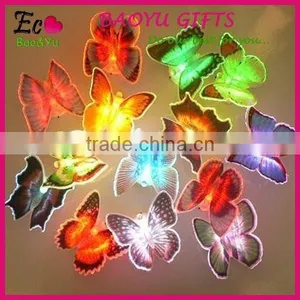 Promotion Gift Children Toy Refrigerator Fridge Butterfly Magnet,DIY Glow Colorful 3d Butterfly Stickers thumbnail-1