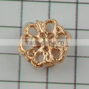 Glass Beaded Rose Flower Silver Rhinestone Button for Shoe Parts thumbnail-3
