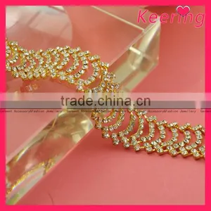 Cheap Fashion Rhinestone Chain Gold Plated thumbnail-3
