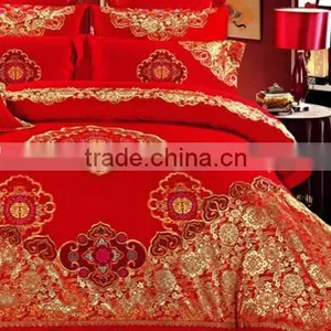 Textile Wedding Red Linens, Bedding Wedding Satin Sheets thumbnail-4