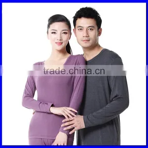 Top Brand High Quality Soft Modal Men And Women Thermal Underwear Long John Set Solid Colors thumbnail-1