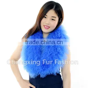 CX-A-52H 2016 Latest Detachable Real Mongolian Lamb Fur Lace-Up Collar thumbnail-1
