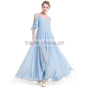 Maxnegio Full Sexy Cold Shoulder 2016 Long Maxi Casual Maxi Evening Dress thumbnail-2