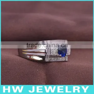 LMR3997 Men Ring 925 Sterling Silver Green Stone Ring thumbnail-1